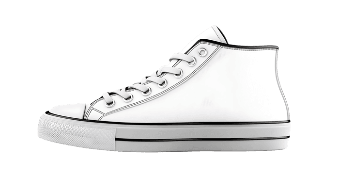 Mid top sneaker design sketch. Clean and simple