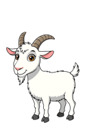 Cartoon goat illustration with horns