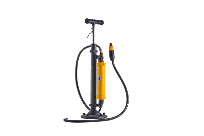 High pressure floor pump for bikes and other inflatables.