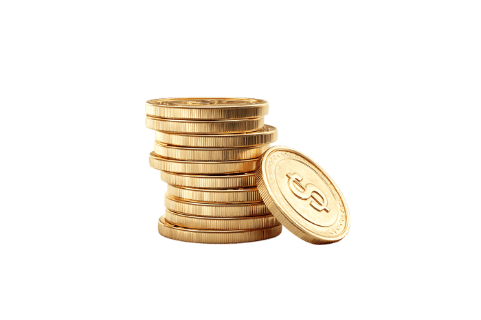 Stack of gold coins, financial success concept