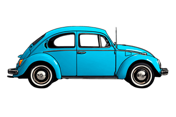 Vintage blue beetle car