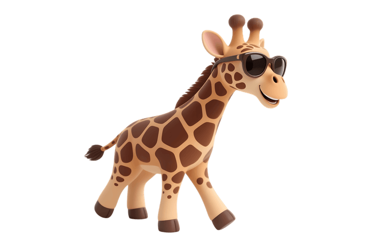 Cartoon giraffe with sunglasses