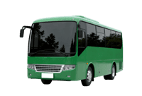 Green passenger bus for urban public transportation and travel
