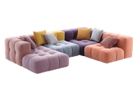 Colorful sectional sofa in pastel shades