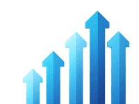 Blue arrows pointing upwards, symbolizing growth, progress, and success.