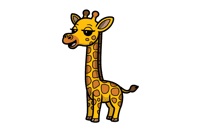 Cartoon giraffe illustration for kids content and design