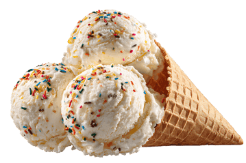 Delicious ice cream scoops in a waffle cone