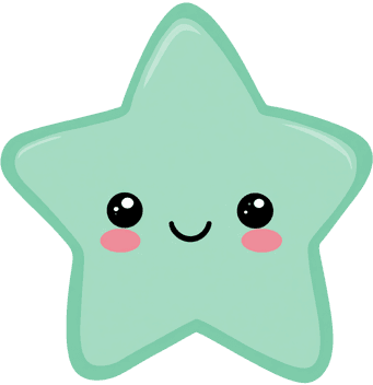 Cute cartoon star with a happy smiling face for kids
