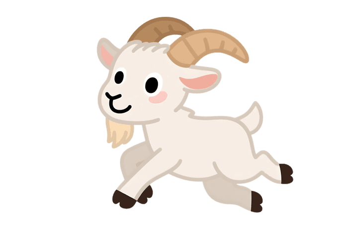Cartoon goat running illustration