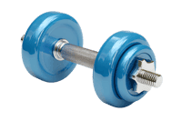 Blue dumbbell isolated on black background