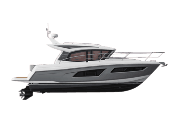 Modern motor yacht on transparent background