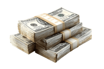 Stacks of US dollar bills, wealth, finance.