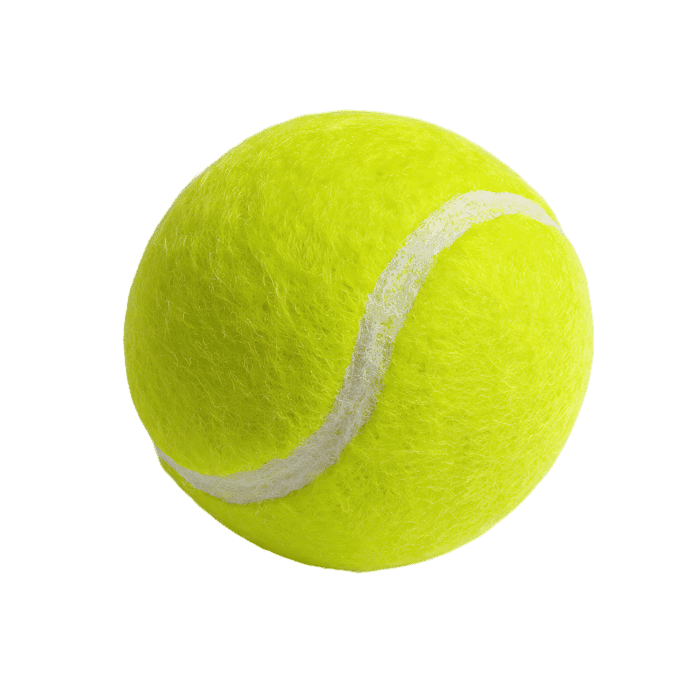Bright yellow tennis ball isolated on black, sport and recreation concept.