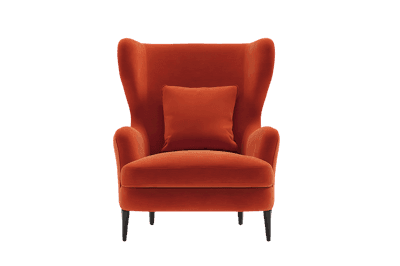 Relaxing burnt orange armchair