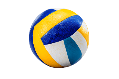 Close up of a volleyball on a black background