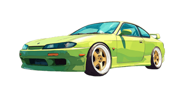 Green jdm sports coupe illustration