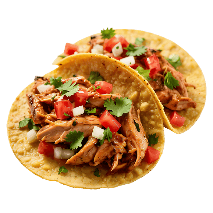 Delicious tacos with grilled meat, pico de gallo, and cilantro.