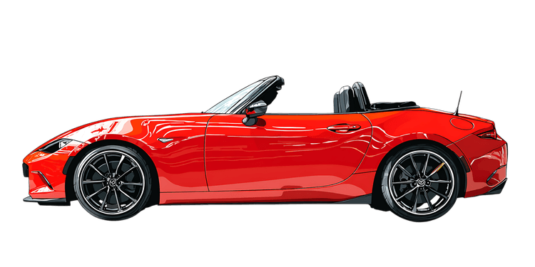 Red convertible sports car illustration