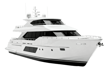 Luxury white yacht for leisure and travel