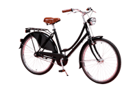 Classic black step through bicycle for city commuting