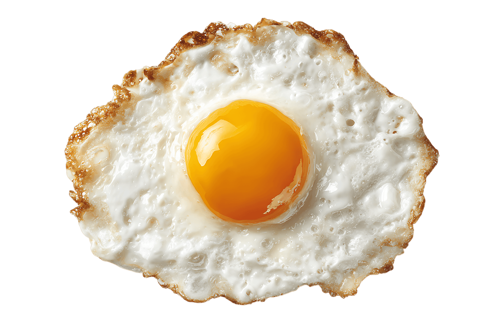 Close up of a perfectly fried egg with a runny yolk.