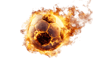 Fiery soccer ball, burning passion, sport