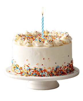 Single candle on a birthday cake490