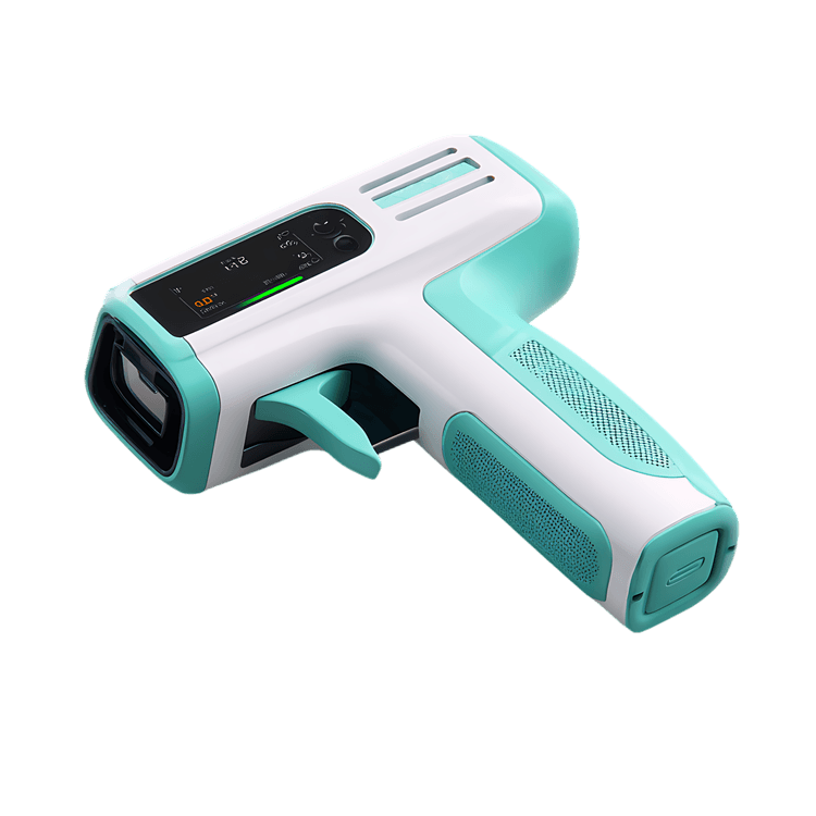 Modern teal and white glue gun.