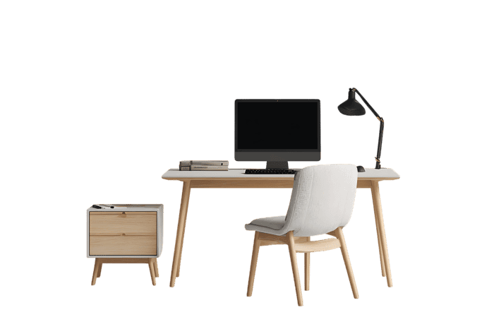 Minimalist home office setup with desk
