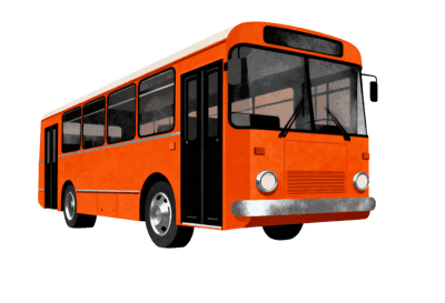 Orange city bus illustration for transportation and urban designs