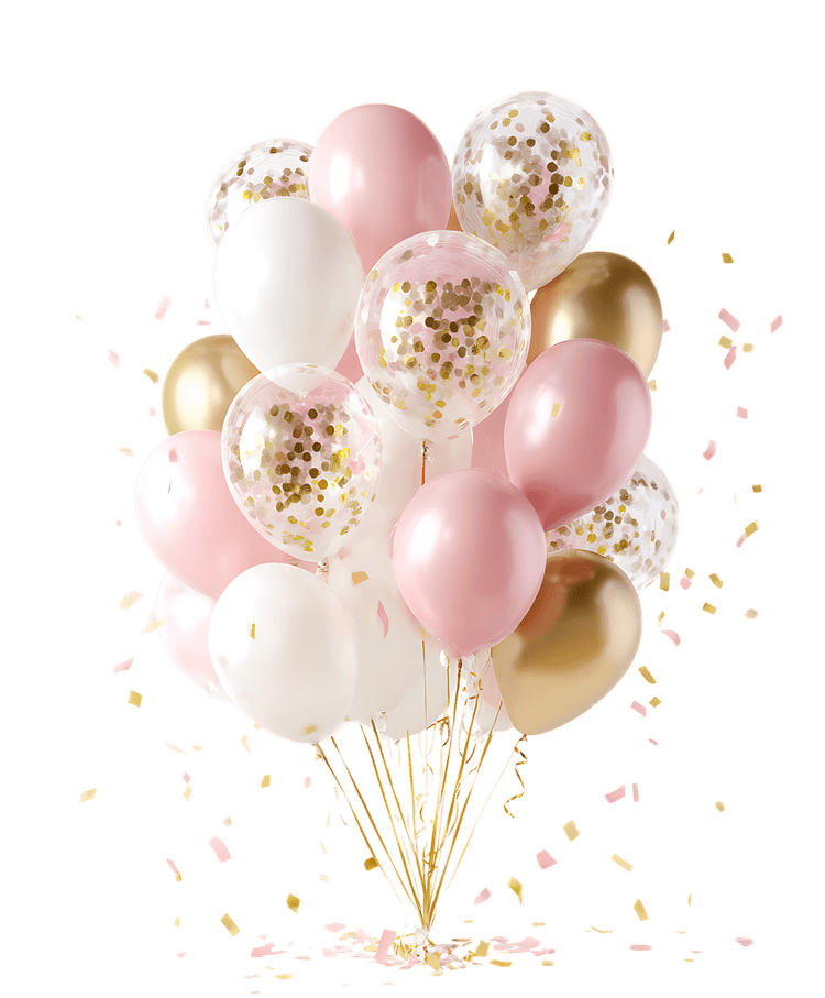 Pink &amp; gold balloons celebration!