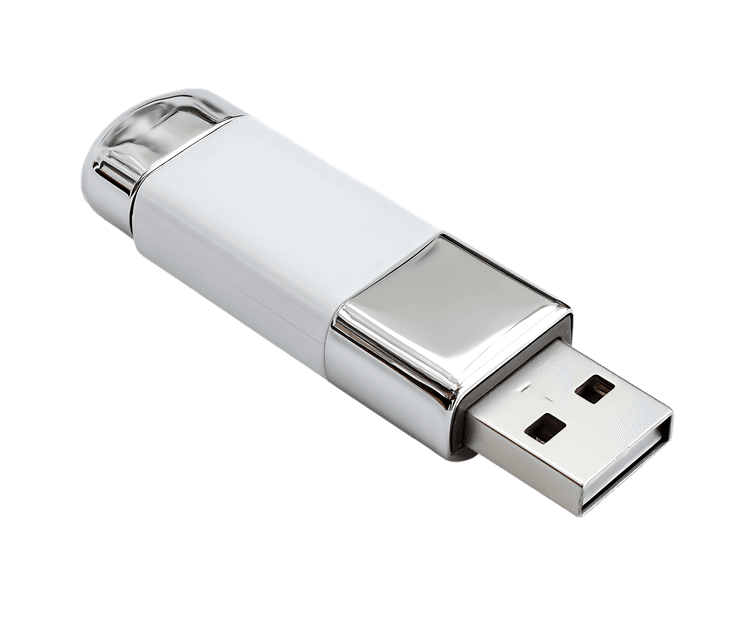 Sleek white USB flash drive