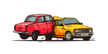 Cartoon car accident illustration