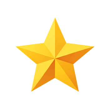 Shiny gold star, perfect for achievement, quality, rating.
