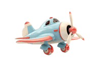 Cute cartoon airplane toy, isolated on white background.