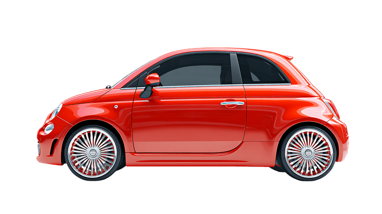 Stylish red compact car