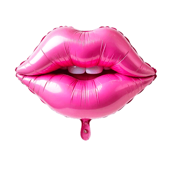 Pink lips shaped balloon for valentine day or party decor