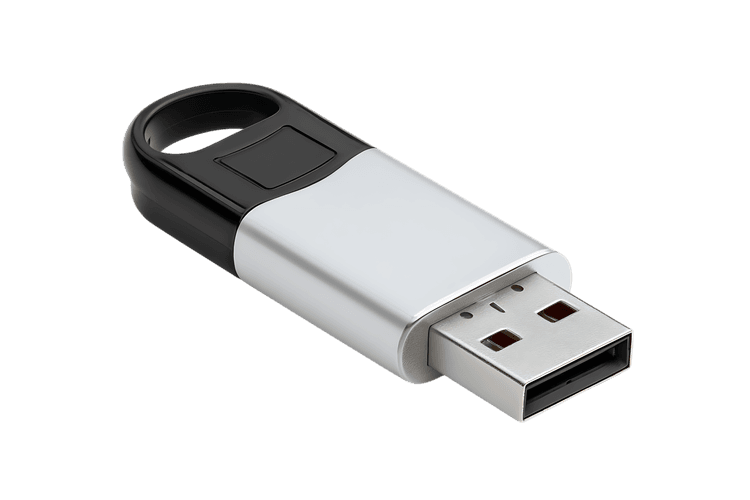 High resolution image of a modern USB flash drive.