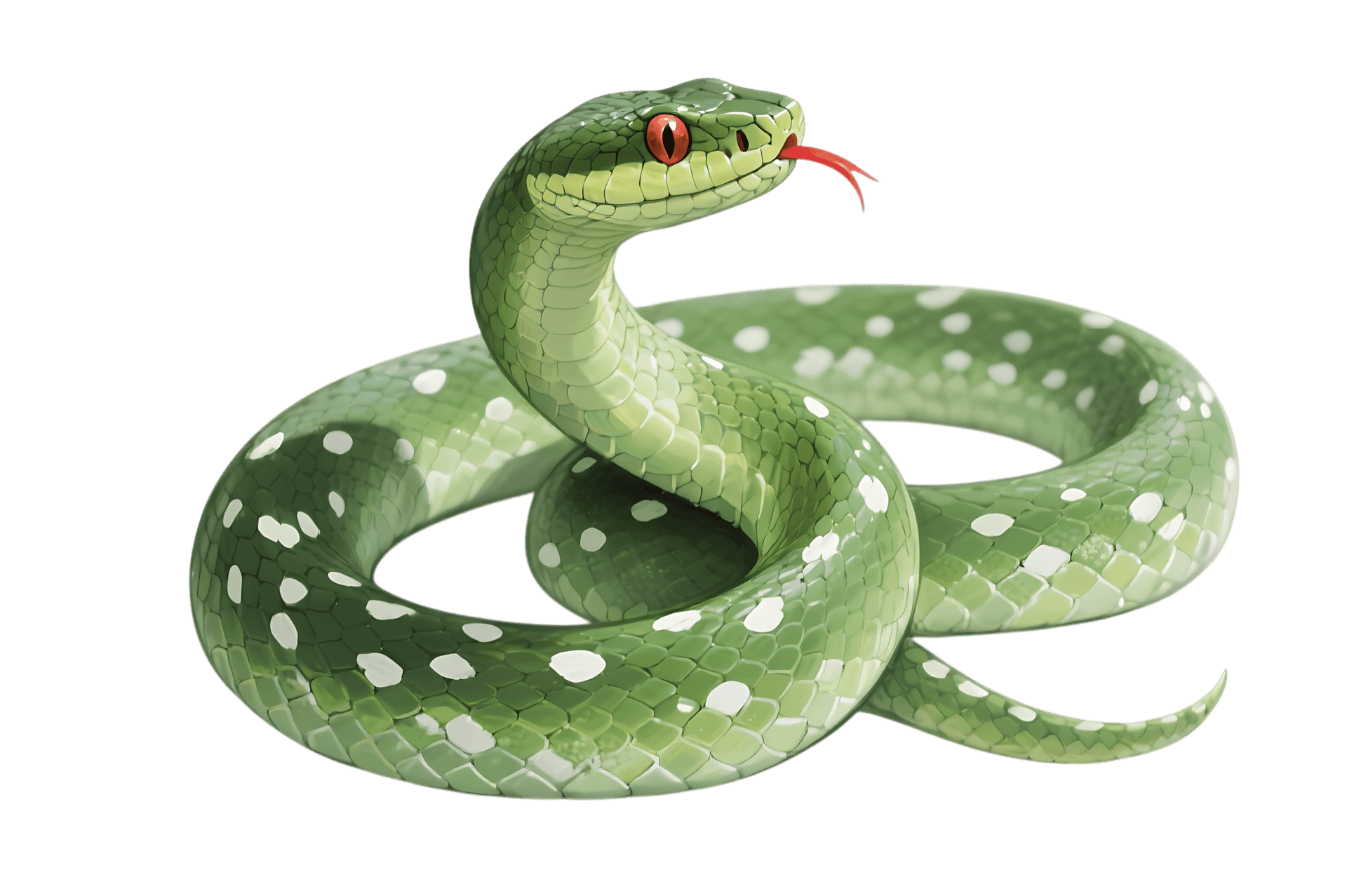Green spotted snake illustration