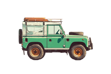Vintage green off road vehicle