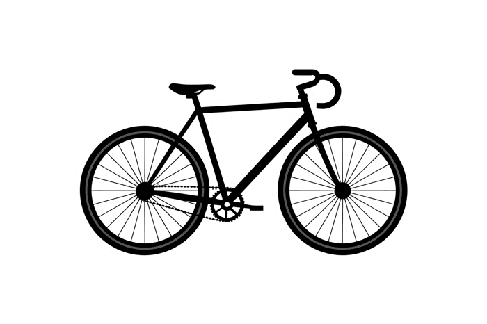 Black track bicycle illustration