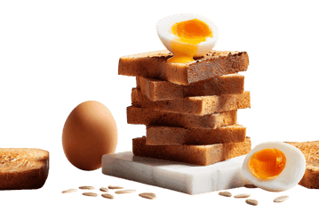 A delicious breakfast of toast and eggs.