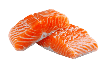 Fresh salmon fillets, ready to cook.