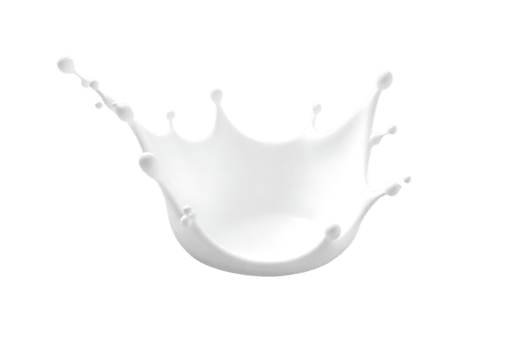 Milk splash crown shape on black background