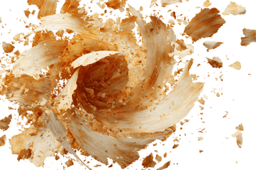Abstract swirling peanut butter splash.