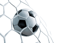 Goal! Soccer ball in net.