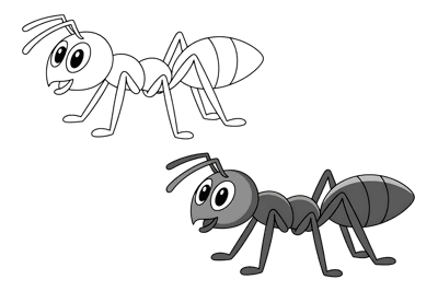 Cartoon of an ant