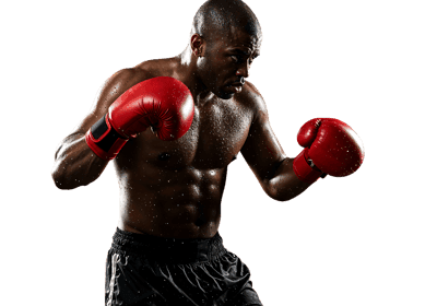 Powerful boxer ready to fight