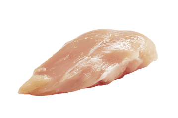 Raw chicken breast fillet isolated on black background