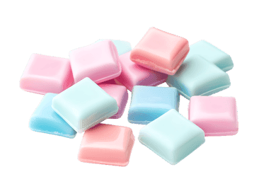 Pastel pink and blue square candies